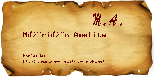 Márián Amelita névjegykártya
